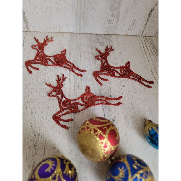 Hope Reindeer‎ unique ball ornament Xmas glitter set gold - Picture 5 of 10